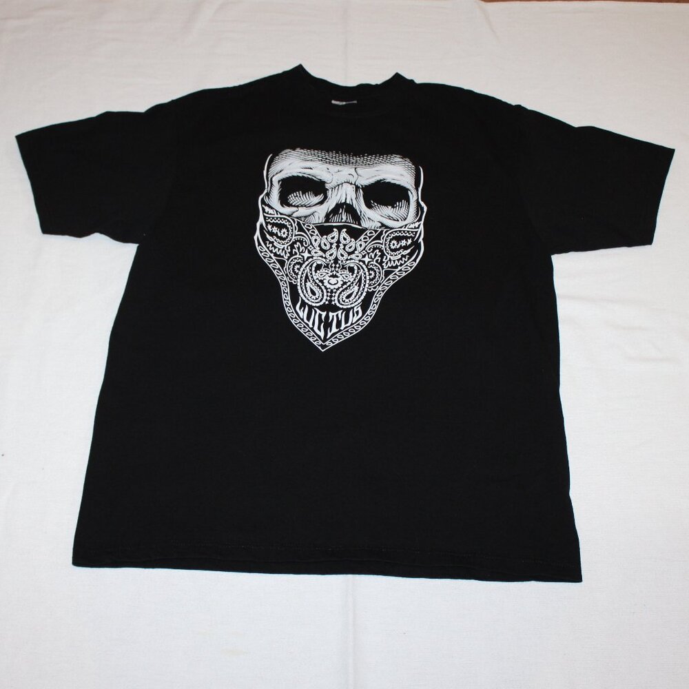Luctus Bandana Skull black cotton t-shirt short sleeve XL Tall gangster biker